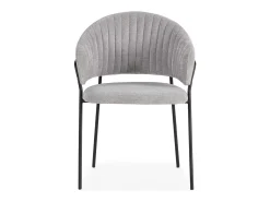 Pack de 2 sillones modelo Lidia tapizado textil gris claro, 81.5cm(alto) 54cm(ancho) 57cm(