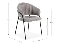 Pack de 2 sillones modelo Lidia tapizado textil gris claro, 81.5cm(alto) 54cm(ancho) 57cm(
