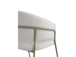 Pack de 4 sillones tapizados en chenilla color crema