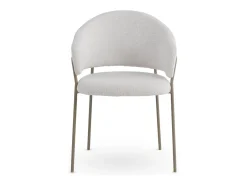 Pack de 4 sillones tapizados en chenilla color crema