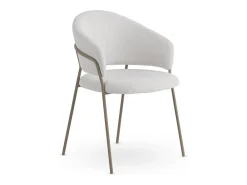Pack de 4 sillones tapizados en chenilla color crema