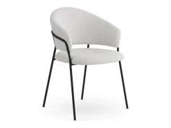 Pack de 4 sillones tapizados en chenilla color crema