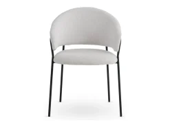 Pack de 4 sillones tapizados en chenilla color crema