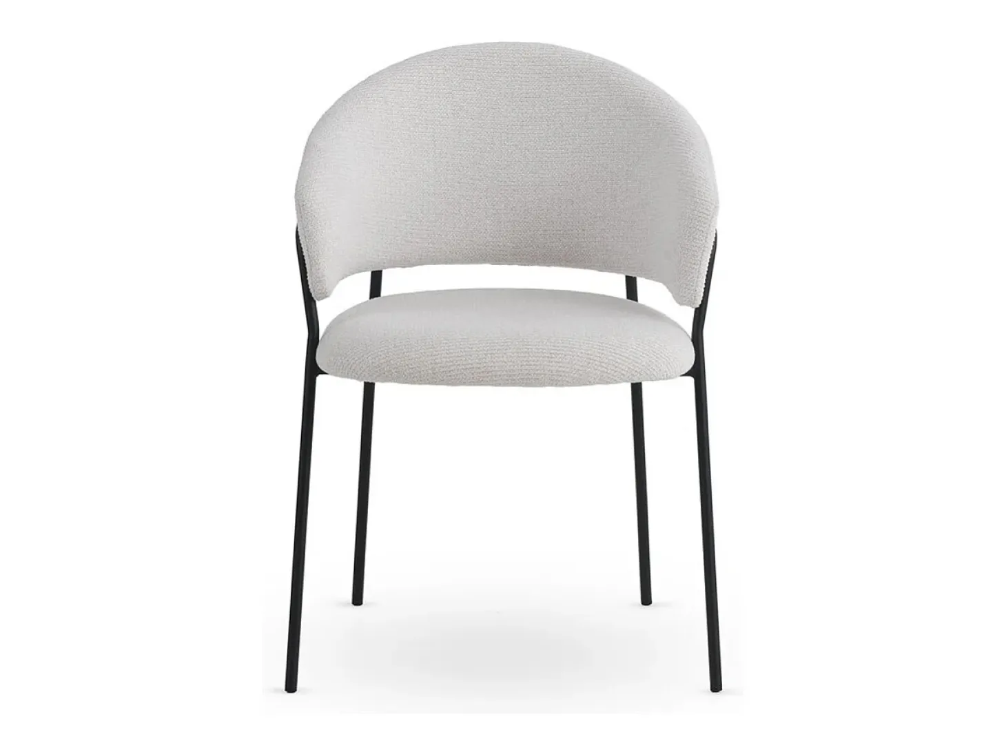 Pack de 4 sillones tapizados en chenilla color crema