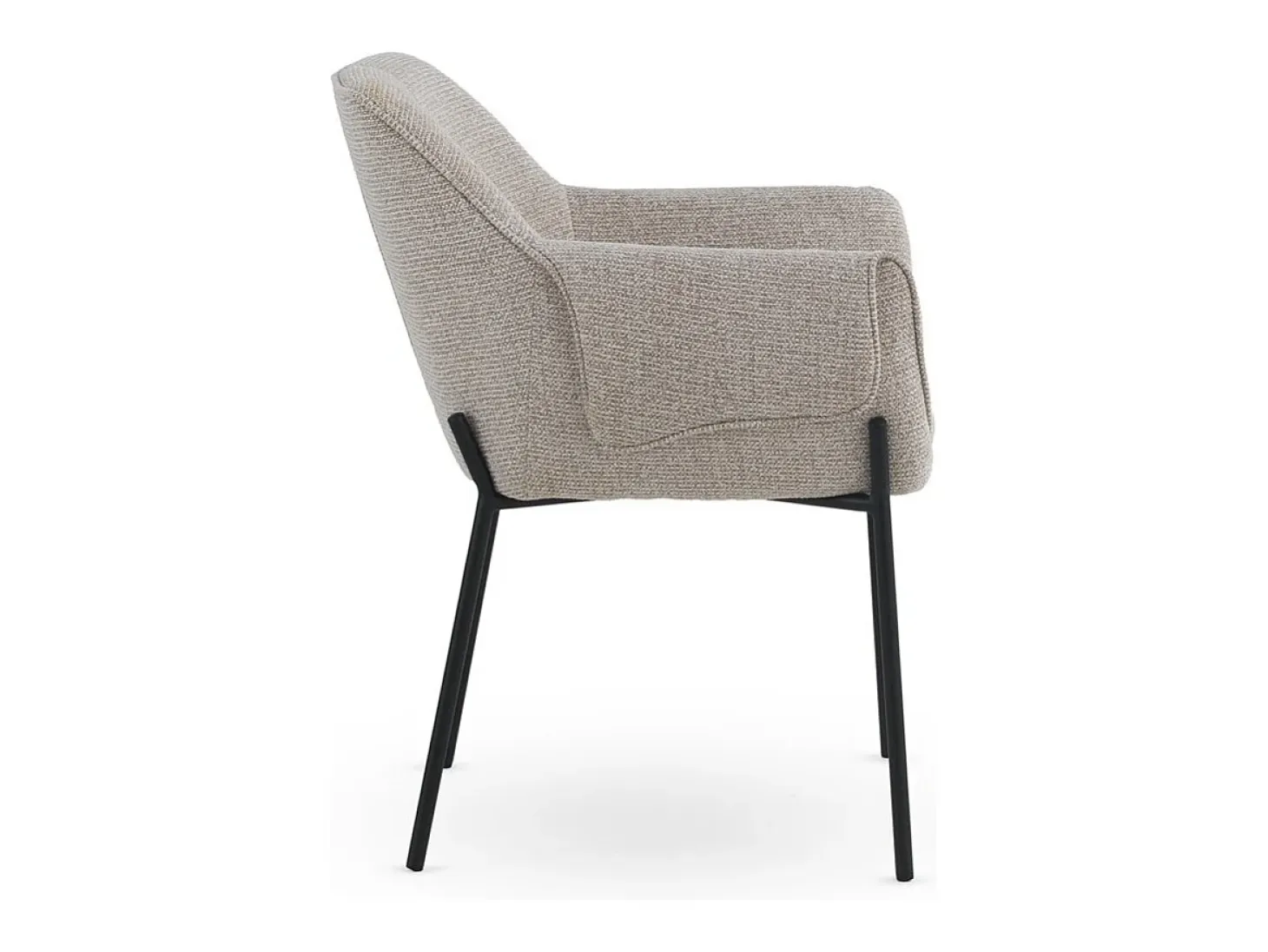 Pack de 4 sillones tapizados en chenilla color beige
