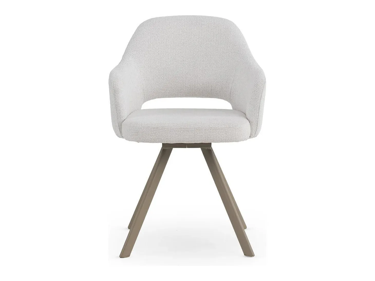 Pack de 4 sillones tapizados en chenilla color crema