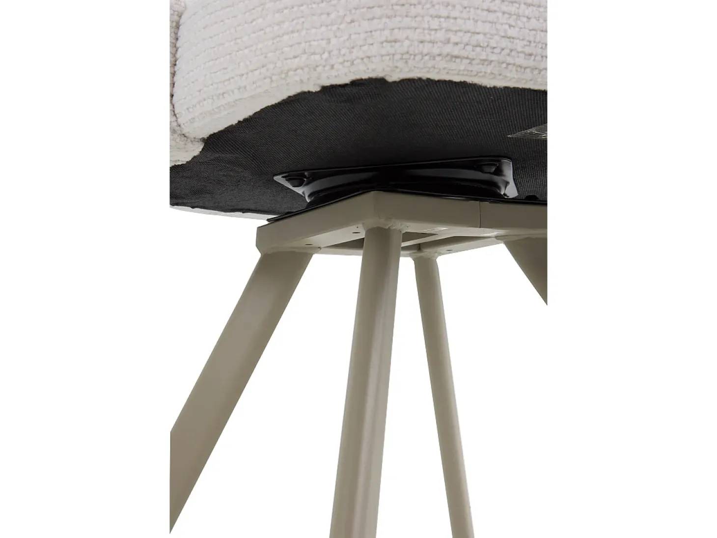 Pack de 4 sillones tapizados en chenilla color crema