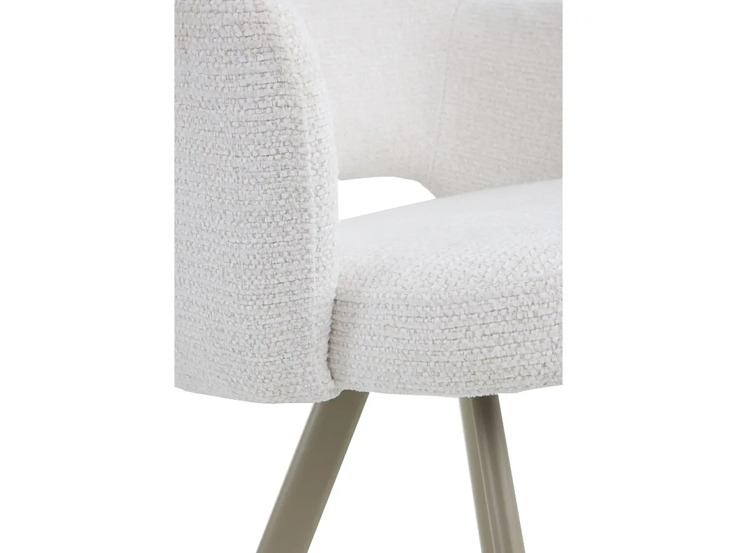 Pack de 4 sillones tapizados en chenilla color crema