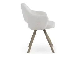Pack de 4 sillones tapizados en chenilla color crema