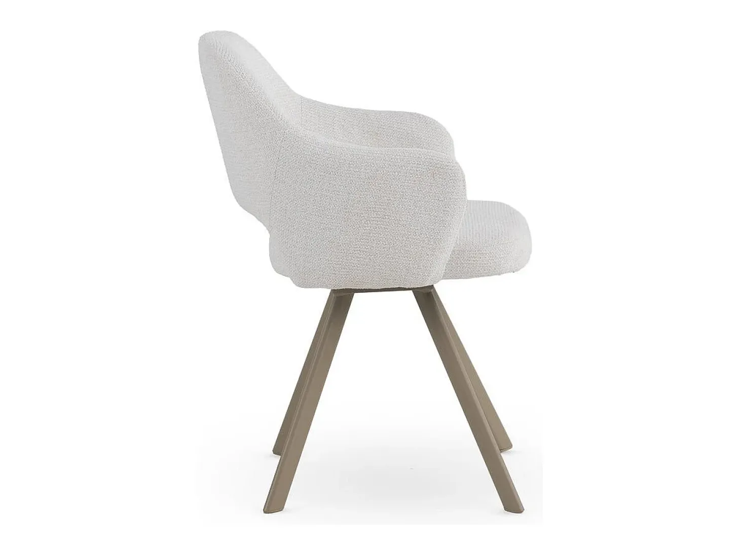 Pack de 4 sillones tapizados en chenilla color crema