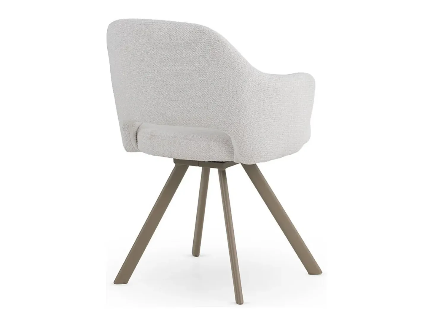 Pack de 4 sillones tapizados en chenilla color crema