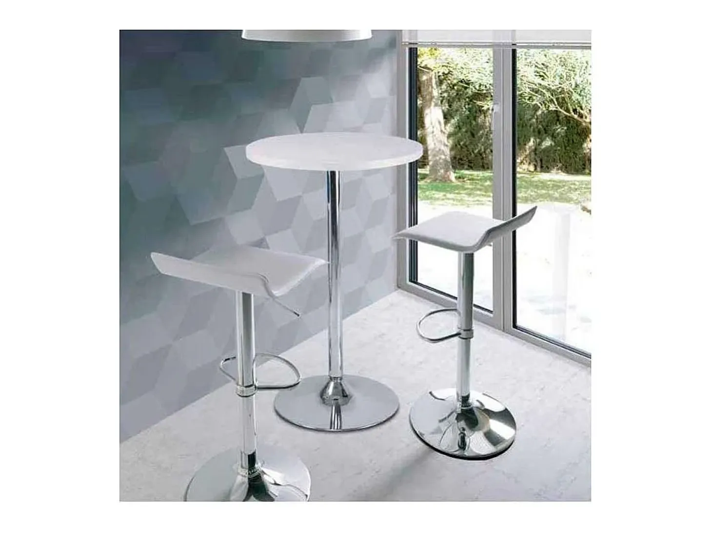 Pack de 2 taburetes alto en acabado blanco, 77-87 cm(alto)38 cm(ancho)32 cm(largo)