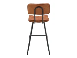 Pack de 2 taburetes de bar FERNAND de polipiel color coñac - HAPPY GARDEN