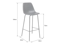 Pack de 2 taburetes de bar vintage naranja cognac altura del asiento 75cm LUCIEN - HAPPY GARDEN