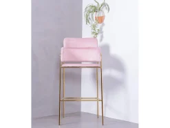 Pack de 2 taburetes de diseño tapizados en terciopelo - Cruiser - Rosa