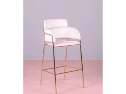 Pack de 2 taburetes de diseño tapizados en terciopelo - Cruiser - Rosa