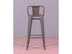 Pack de 4 taburetes envejecidos con asiento de madera - Bistro - Antique