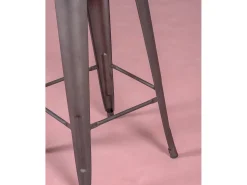 Pack de 4 taburetes envejecidos con asiento de madera - Bistro - Antique