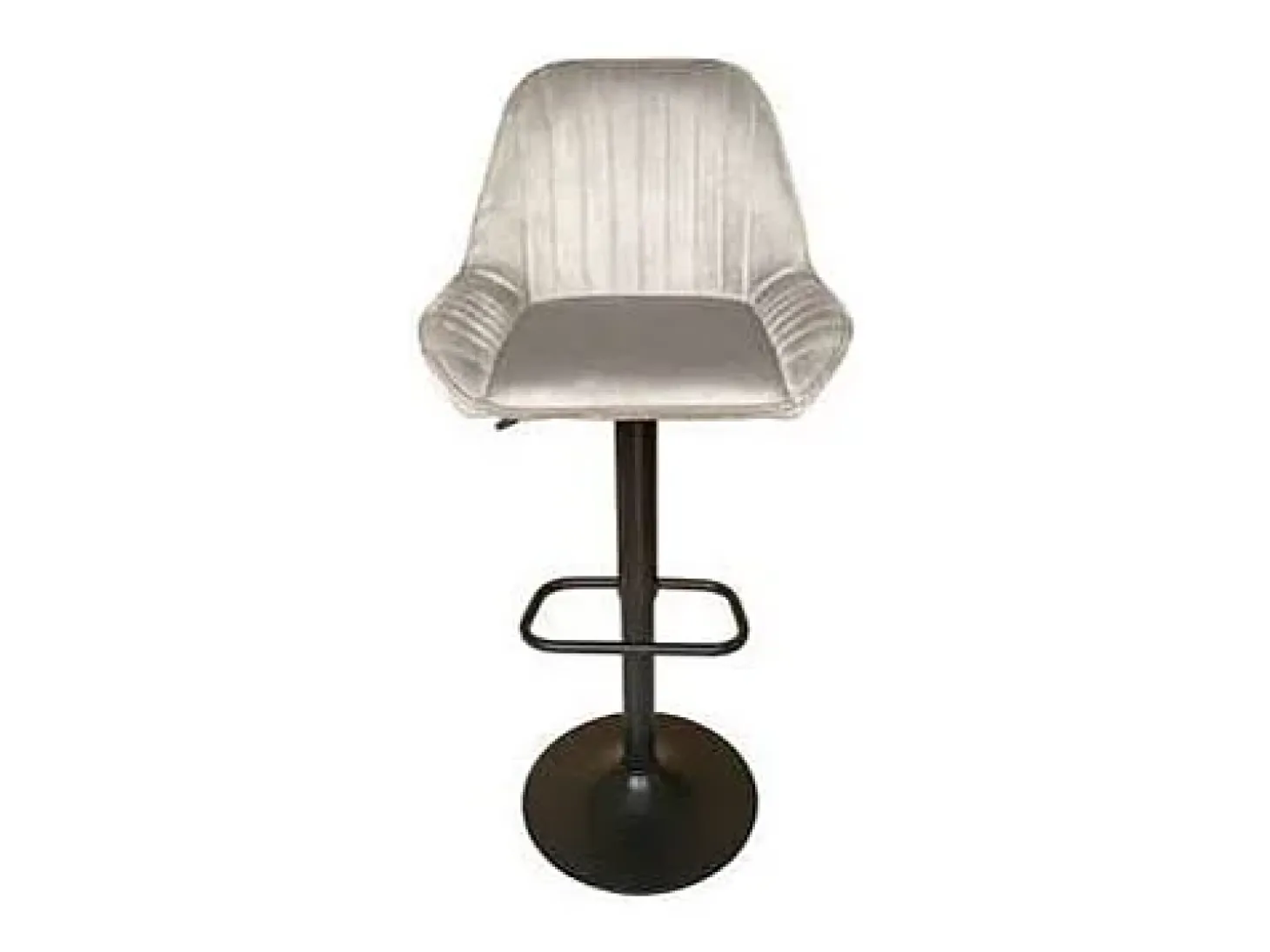 Pack de 2 taburetes regulables modelo Monet tapizado en tela velvet gris claro, 54cm(ancho