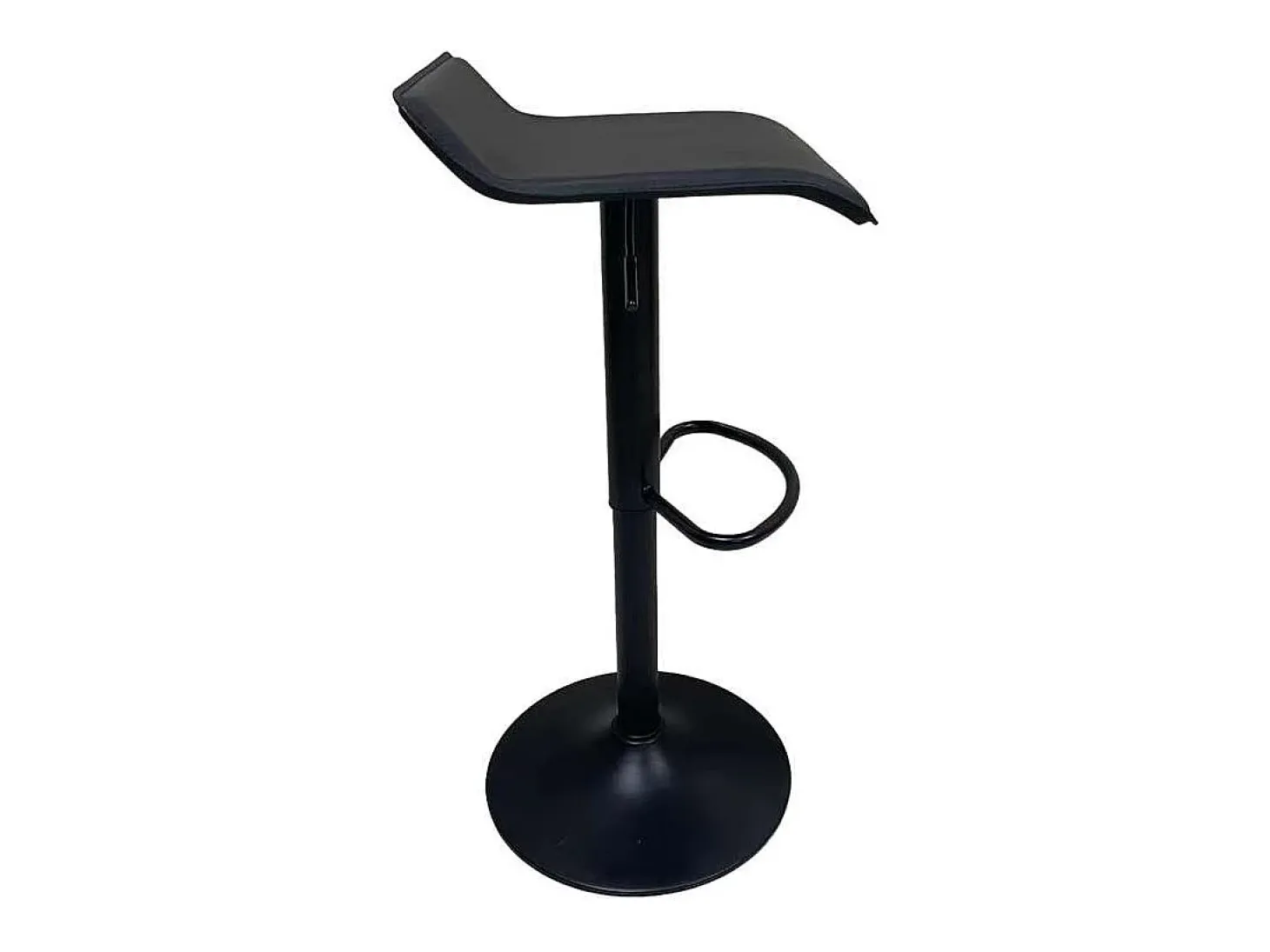 Pack de 2 taburetes regulables modelo Dalí tapizado en polipiel negro, 40cm(ancho ) 64-74
