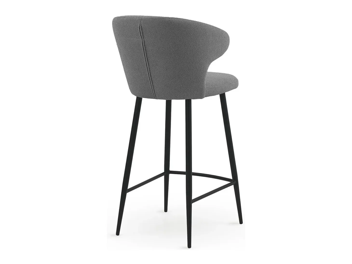 Pack de 2 taburetes tapizados color café patas metálicas negras