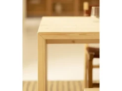 Pack mesa de comedor de 160x75cm y banco de 145x45cm rectangulares de madera de abeto maciza Decowood en tono natural - TELVA - DECOWOOD