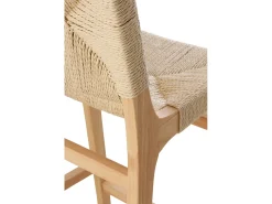 pack 2taburetes madera de hevea con asiento y respaldo trenzado