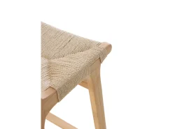pack 2taburetes madera de hevea con asiento y respaldo trenzado