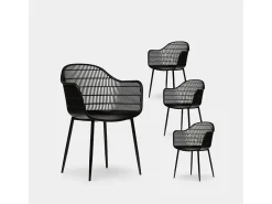 Packs 4 sillas Negro 62 x 86 cm