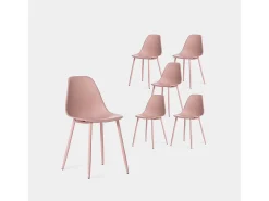 Packs 6 sillas Rosa 45 x 80 cm