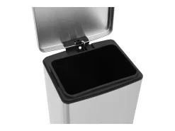 Papelera con pedal antihuellas de 30 l acero inoxidable plateado color plata 02_0043857