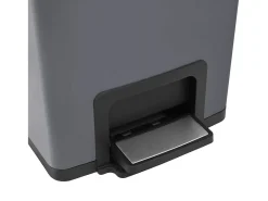 Papelera de pedal antihuellas de acero inoxidable de 30 litros gris 02_0006068