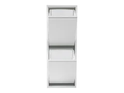 Papelera de reciclaje de pared con 2 compartimentos extraíbles 93 x 33 x 25 cm color blanco 03_0008198