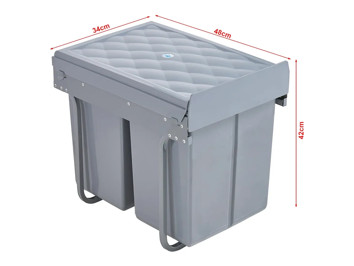 Papelera empotrada 2 x 20 litros 48 x 34 x 42 cm gris 03_0008204
