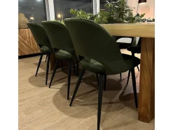 Paquete de 4 sillas de terciopelo amarillo y verde - Pénélope