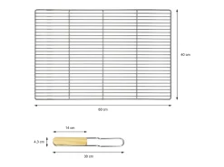 Parrilla barbacoa con doble asa tamaño 60x40cm en acero inoxidable ECD Germany