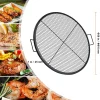 Parrilla de Cocina Redonda SucceBuy de 91.44CM, Parrilla de Barbacoa de Acero Resistente con Mango y Soporte de Alambre X, Negro