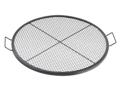 Parrilla de Cocina Redonda SucceBuy de 91.44CM, Parrilla de Barbacoa de Acero Resistente con Mango y Soporte de Alambre X, Negro