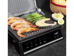 Parrilla eléctrica Cecotec Rock'nGrill Smart 2000W panel táctil inox/negro