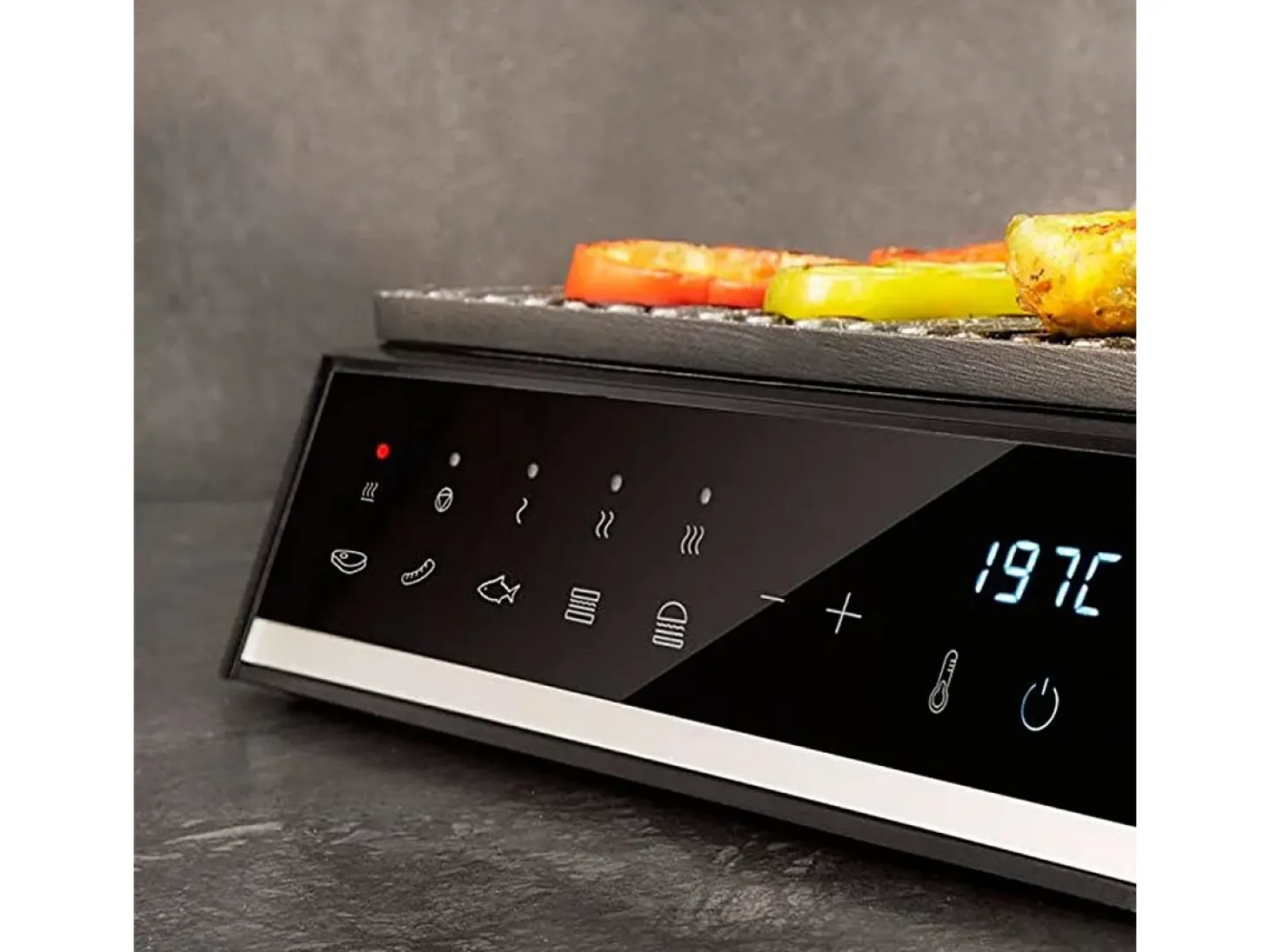 Parrilla eléctrica Cecotec Rock'nGrill Smart 2000W panel táctil inox/negro