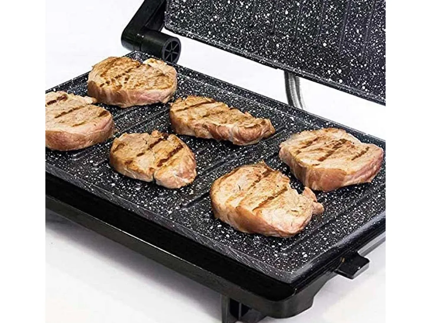 Parrilla eléctrica Cecotec Rock´nGrill 750 Full Open 750W inox/negro