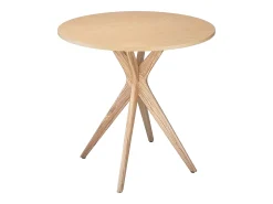 Pequena mesa de comedor redonda de 60 cm Jubi madera de fresno