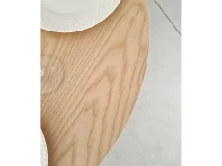 Pequena mesa de comedor redonda de 90 cm Jubi madera de fresno