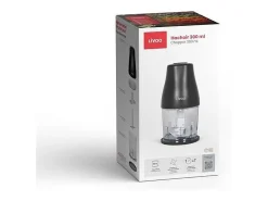 Picadora de alimentos de 300 ml y 400 W - 1 velocidad y función turbo - 2 cuchillas de acero inoxidable - Negra