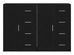 piezas Aparadores Roble Negro 60x31x84 cm Madera de Ingeniería
