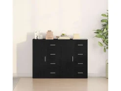 piezas Aparadores Roble Negro 60x31x84 cm Madera de Ingeniería