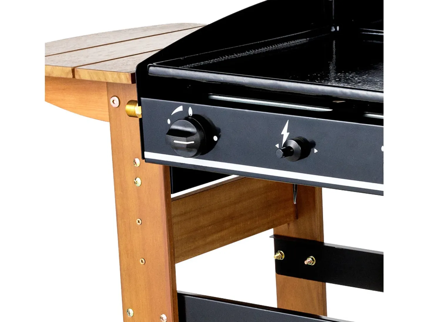 Plancha de asar a gas ASCAIN 2 quemadores 6kW - Madera