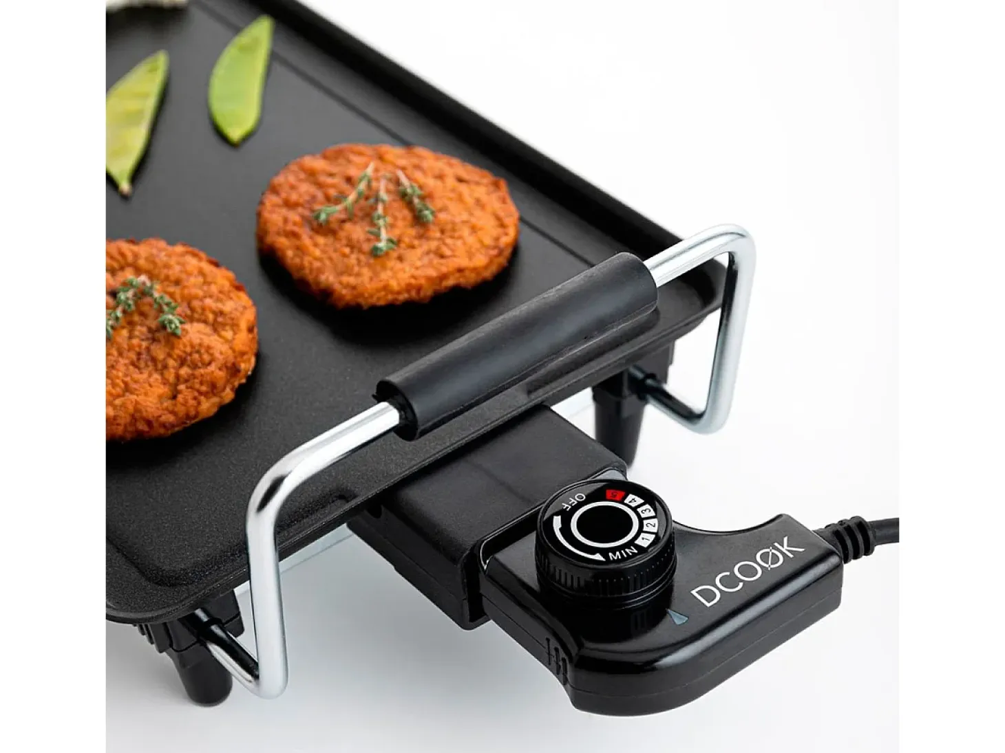 Plancha de asar Dcook 2000W antiadherente negro 14x52x24,5 cm