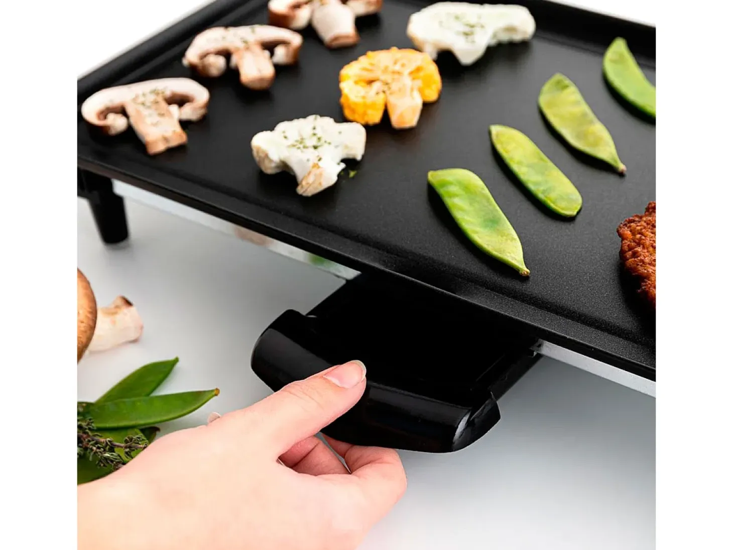 Plancha de asar Dcook 2000W antiadherente negro 14x52x24,5 cm