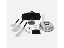 Plancha de gas 3 quemadores acero inoxidable 12kw con carrito y